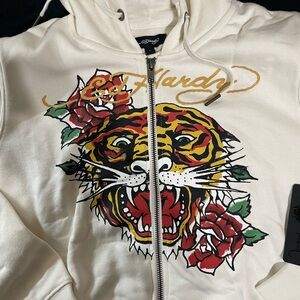 Ed Hardy Tiger Cropped Hoodie
